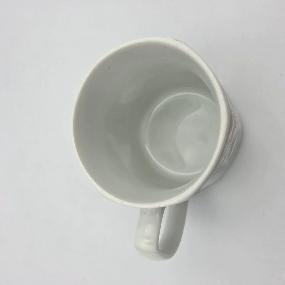 Kutani Japanese Style Orange Flowers  Green Birds Coffee Tea Mug 8oz Porcelain